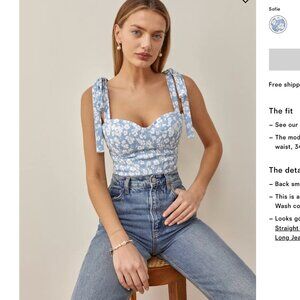 Reformation Jaxon Linen Top Sofie - Size 4